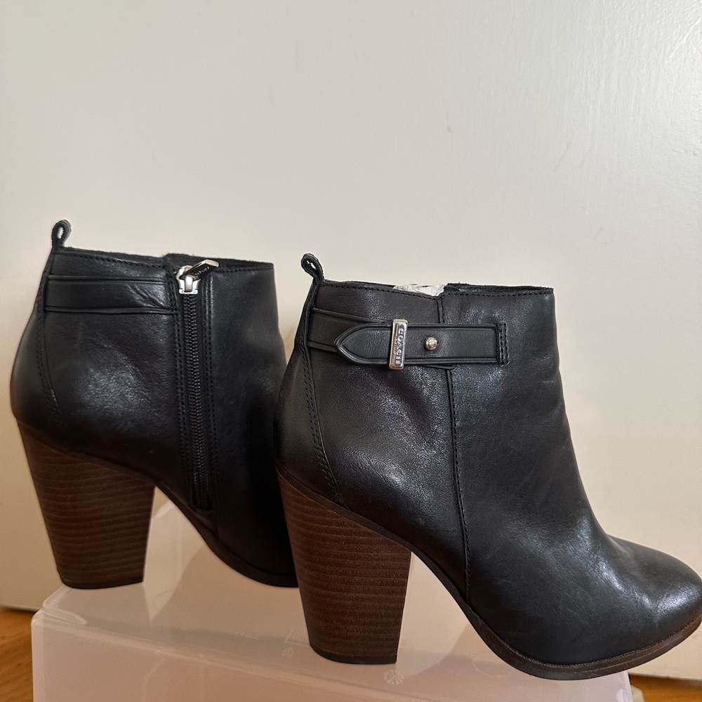 Coach Black Ankle Booties with Chunky HeelCoach Ankle Boots